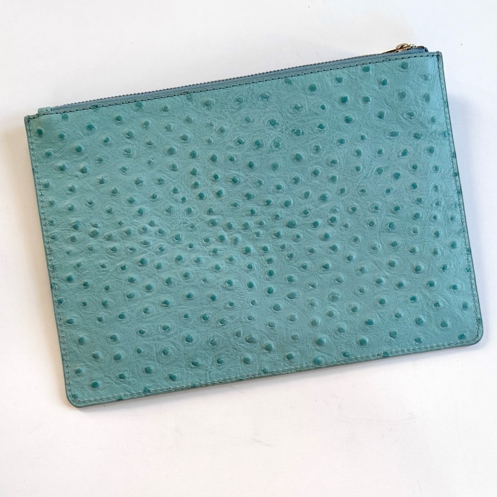 New Teal Ostrich Textured Clutch